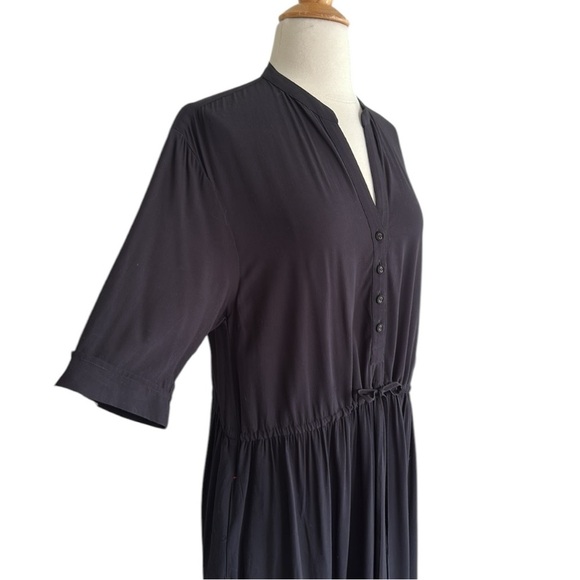 UNIQLO Ines De La Fressange Paris Black Long Dress Minimalist Relaxed Fit XS - Picture 5 of 14